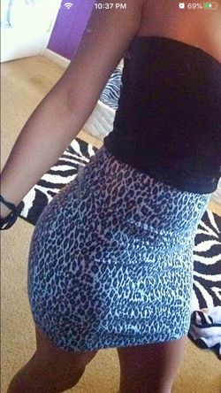 Black & White Cheetah Print Bodycon Skirt