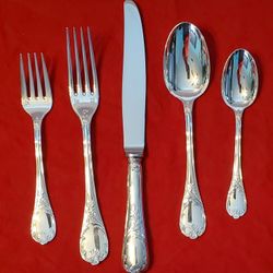 Christofle Silver Plated Flatware Set Iconic "Marly"