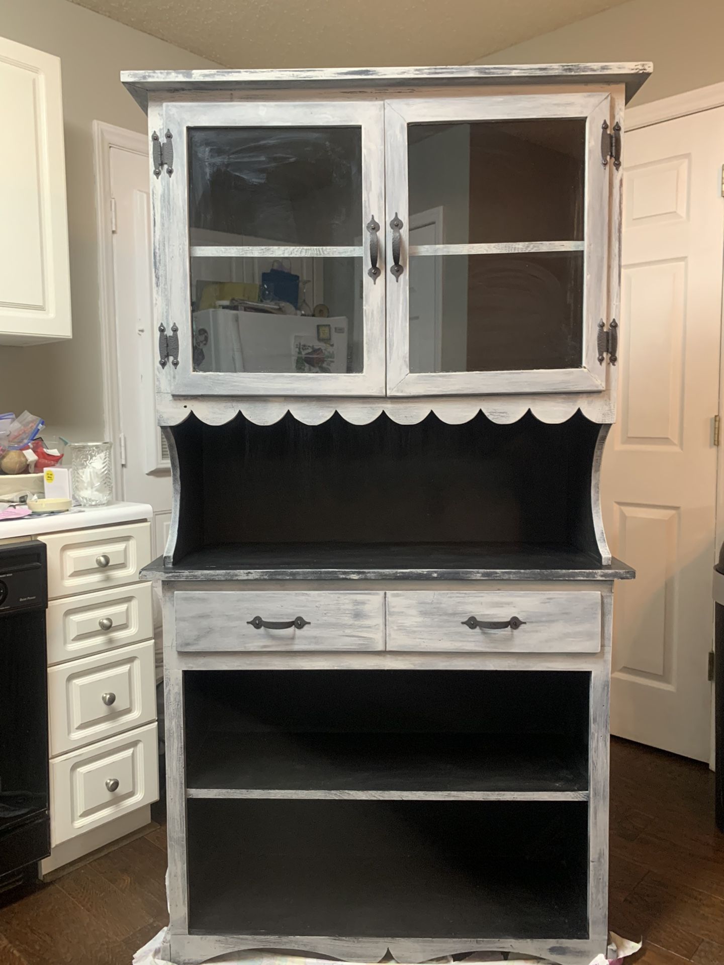 Vintage  Farmhouse Solid Wood Storage Cabinet Kitchen Bar Cabinet REDUCED