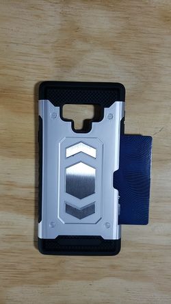 Silver OEM Case for Samsung Note 9 Full Body Protection Armor case with car Mount Mag