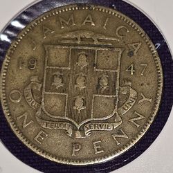 1947 Jamiaca 1 Penny Coin
