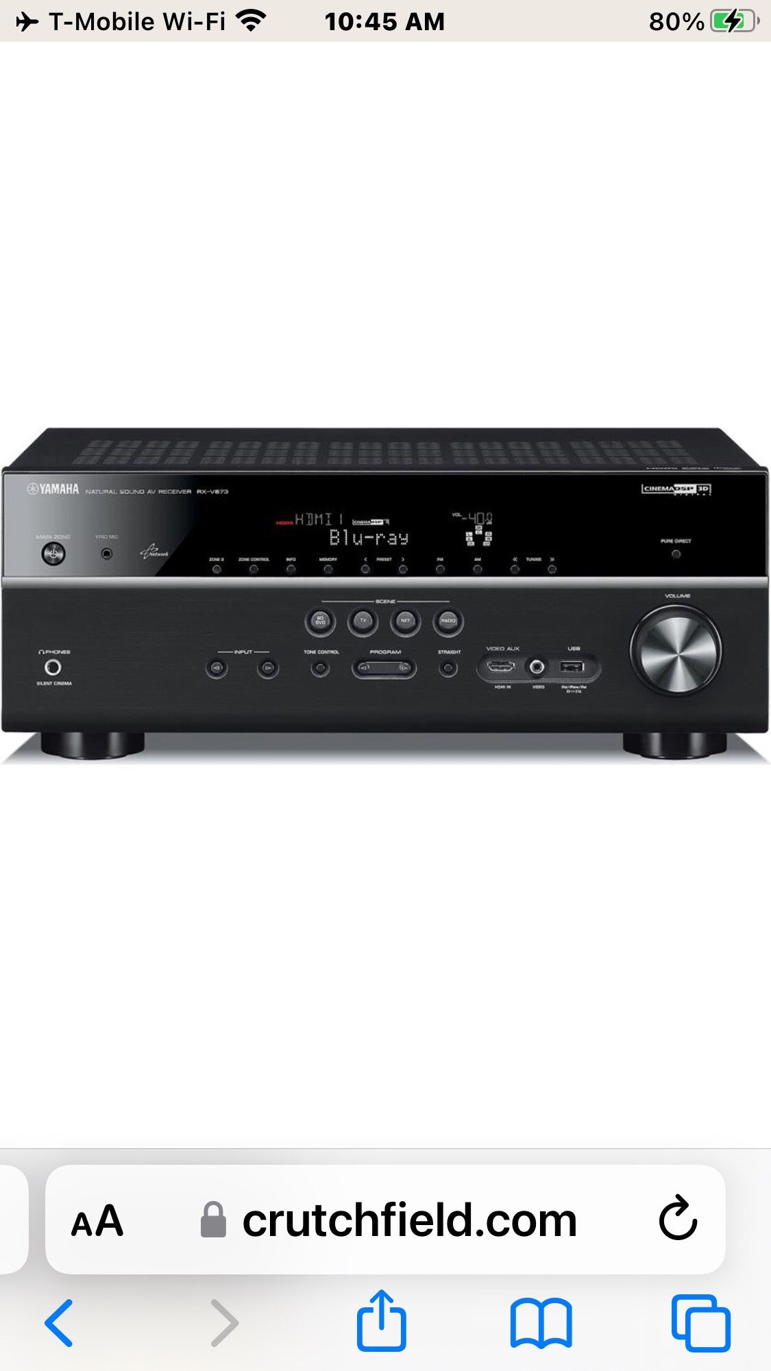 NETWORK AIRPLAY Yamaha Receiver RXV-673 and JBL Sub300 For Sell Working In Good Condition.