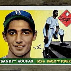 1955 SANDY KOUFAX ROOKIE CARD TOPPS #123 SHARP CORNERS NO CREASES RC NM NR MINT
