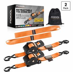 Retractable Ratchet Straps 2 Pack