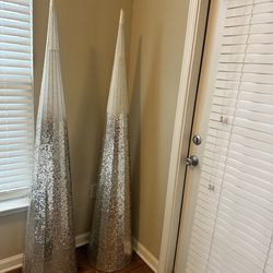 Silver and white cones