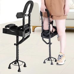 Hands Free Crutch, Pain Free Knee Aluminum Under Arm Crutch for Adults, Non-Slip Assistive Device Walking with Adjustable Leg Support, Load Capacity U