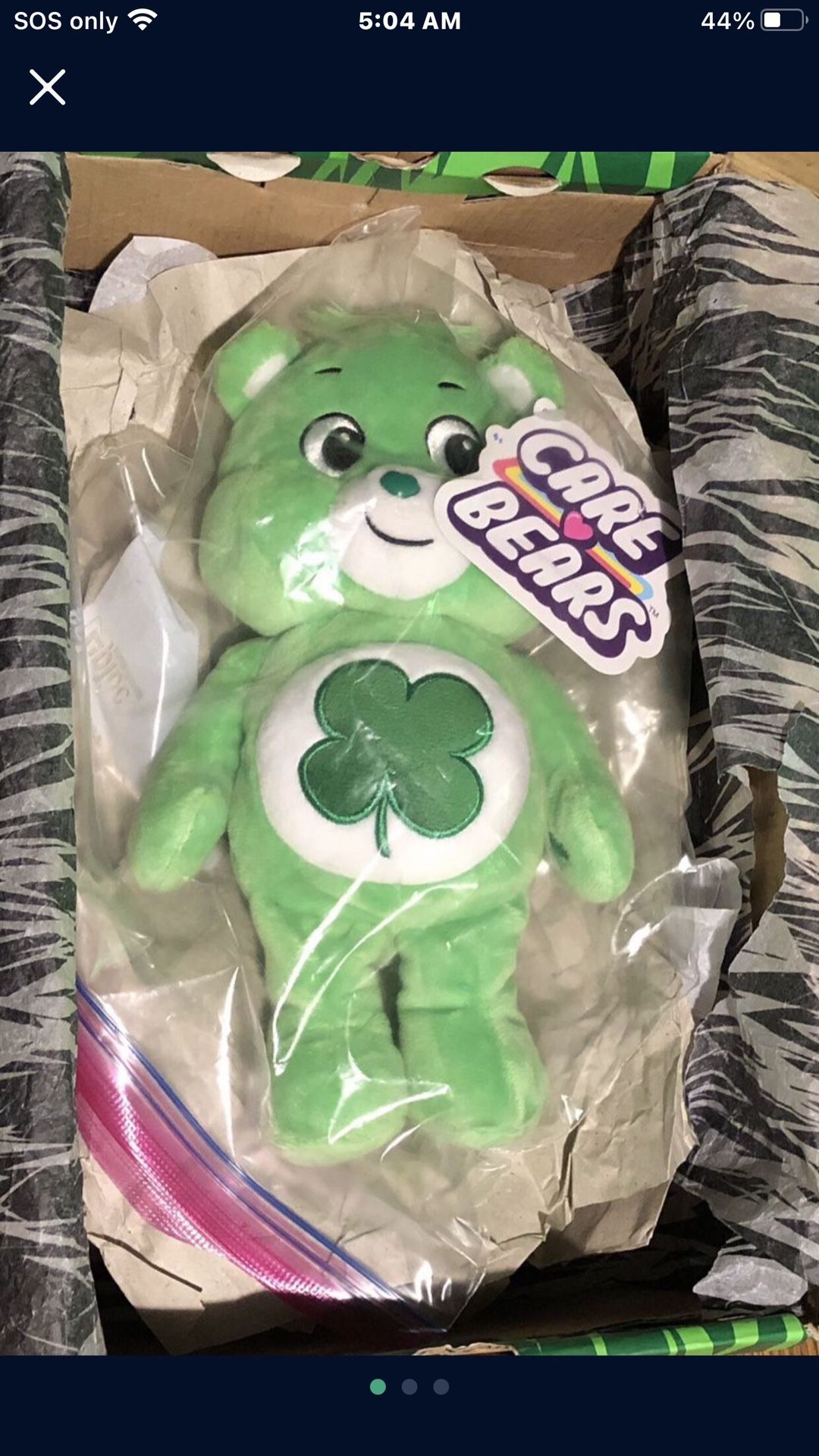 Original Green Shamrock Care Bear New W/ Tags