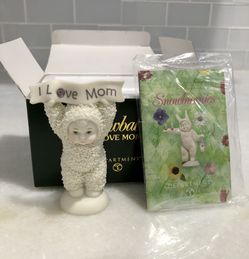 Vintage Snowbabies “I Love Mom” & “Mom” Picture Frame