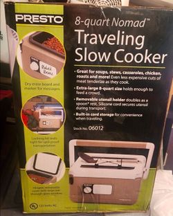 The Presto 8-Quart Nomad Traveling Slow Cooker