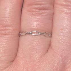 Silver Chain Band 925 Sz 7