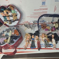 Vintage Lil Bratz Mini Dolls Boy And Girl And Accessories Huge Lot 9 Dolls