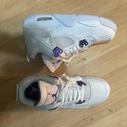 Jordan 4 Sneaker Purple And White 