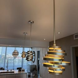 Set of 3 Vertigo Pendant Light from Corbett Lightings - 37” - Retail: $2450