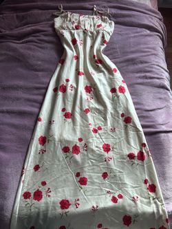 Cream floral formal dress