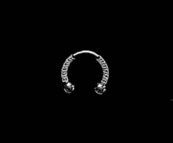 16g Sterling Silver Horseshoe w/Cubic Zirconia
