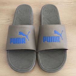 Puma Gray & Blue Slide Sandals Men’s Size 13 – Lightweight Comfort Slides