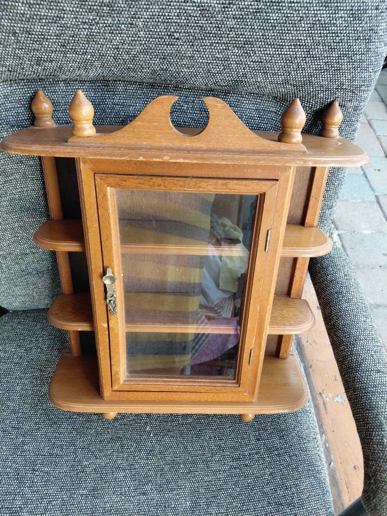 Vintage Solid Wood Curio Cabinet 