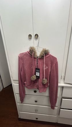 True religion crystal velour shrunken sweater