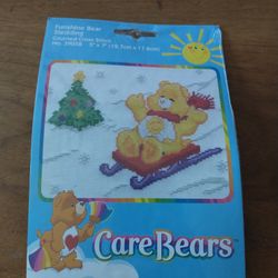 Care Bears Sledding 2004 Counted Cross Stitch Kit Vintage New In Sealed Package