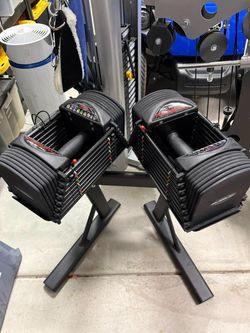 PowerBlock Pro Series 50 Adjustable Dumbbells Pair with Stand