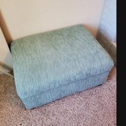 Beautiful SAGE COLORED OTTOMAN WITH POP OUT TABLE...size 25 Deep 33 Wide 16 Tall..Really Got To Se To Appreciate It!!..Love This Ottoman/Table Idea!..