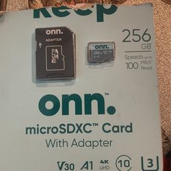 Onn Micro Sdsxc Card W  Adapter  256GB!