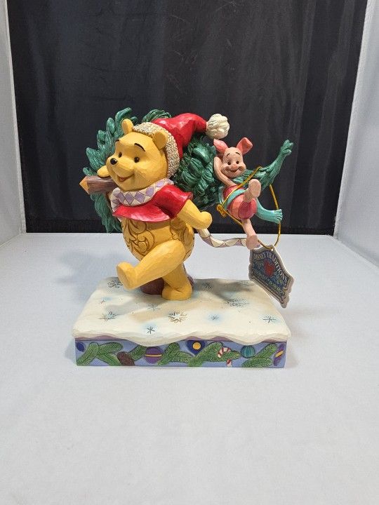 Jim Shore Disney “A Tree For Two” Winnie The Pooh & Piglet Christmas New No Box