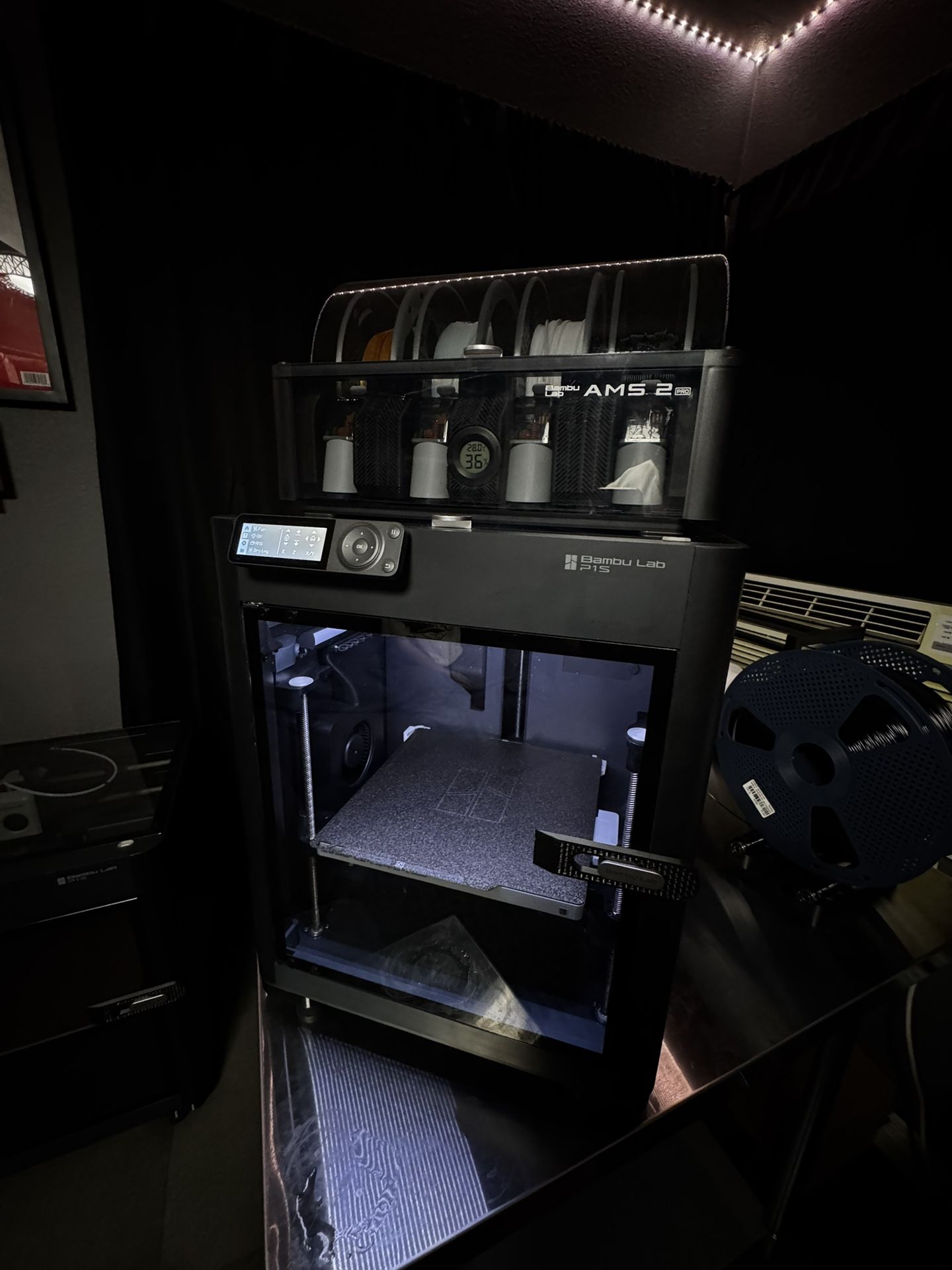Bambu P1S + AMS 2 Pro – Low Hours, Fully Modded, Ready to Print!