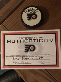 Authentic signed Flyers puck