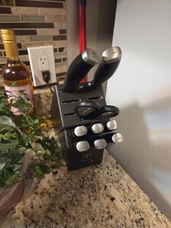J.A.Henckles knife set & block