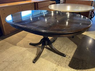 Darkest Brown Oval Pedestal Dining Table