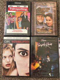DVD’sTrainspotting, Return to Lonesome Dove, Girl Interrupted, Purple Rain, Buffalo 66, Blow