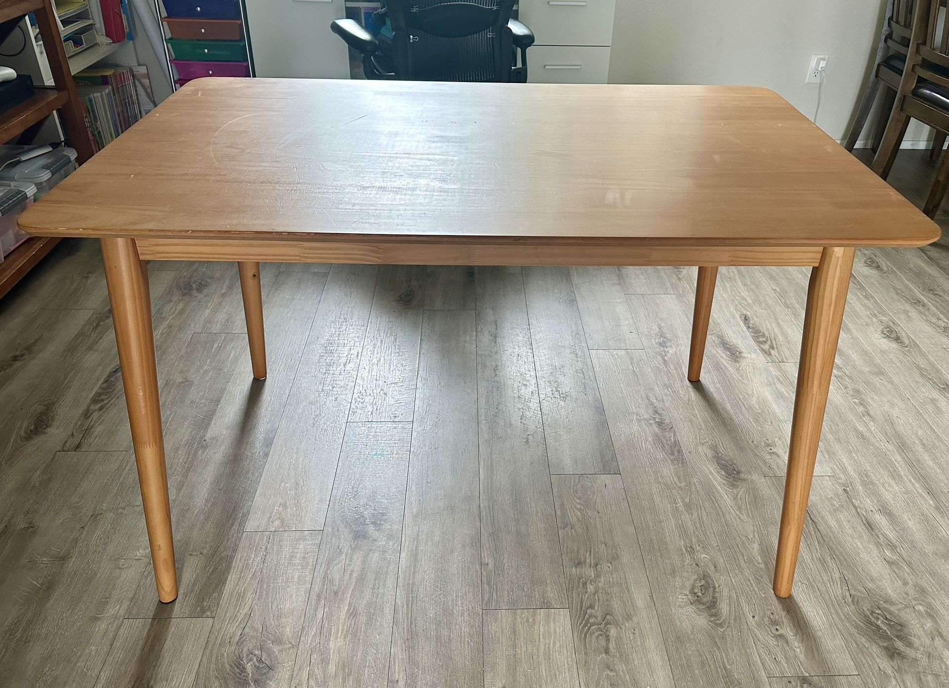 Mid Century Style Light Weight Wood Dining Table