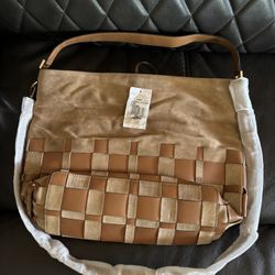 BRAND NEW MICHAEL KORS VIVIAN SHELL ACORN LG LOBO LEATHER 