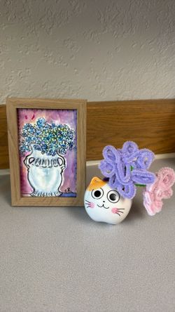Original Art - Framed Mixed Media Hydrangea Art Piece