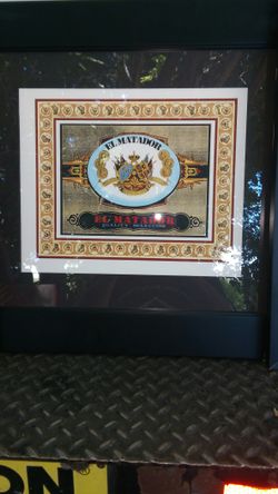 Cigar box top framed art