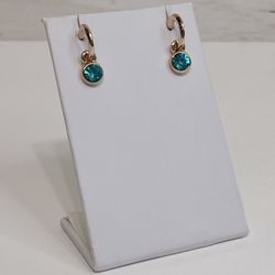 NEW Rose Gold & Turquoise Crystal Dangle Charm Earrings PRICE FIRM