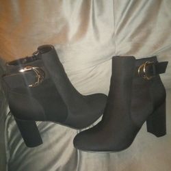 WOMEN'S CLASSY ANKLE BOOTS BLACK SIZE 9