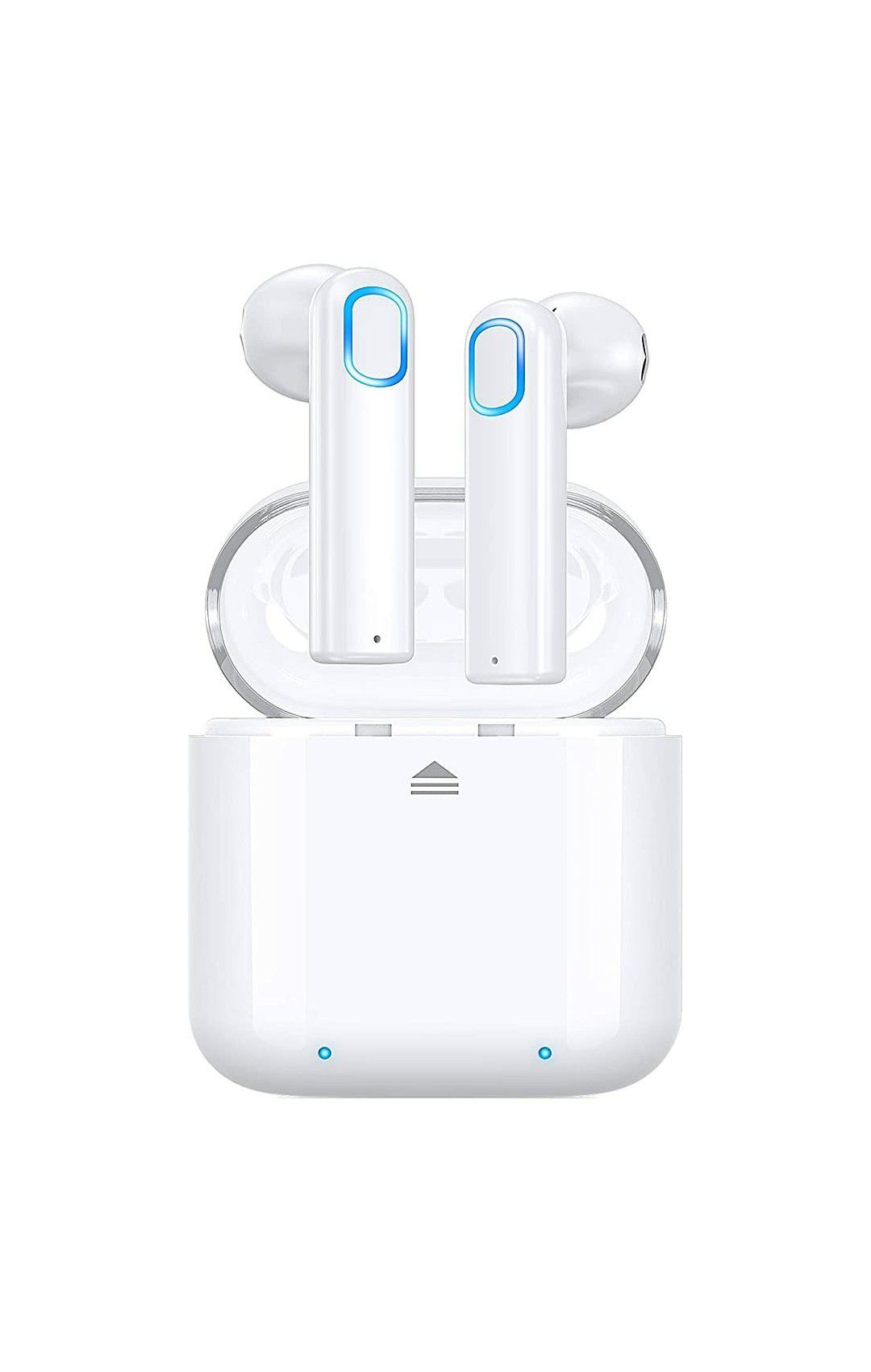 (A18) Wireless Earbuds Bluetooth 5.0, GPED True Wireless Earbuds Headphones with Charging Case, 20Hrs Playback, One-Step Pairing, (White)