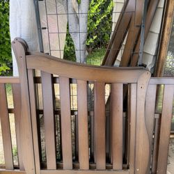 Dark Brown Baby Crib w/ Mattress 