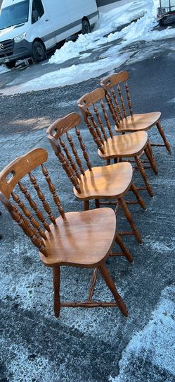 4 wooden chairs