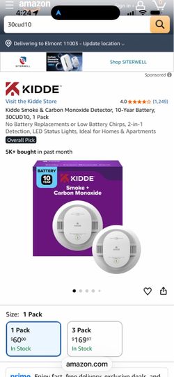 Kidde Smoke & Carbon Monoxide Detector 30CUD10
