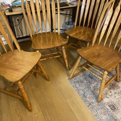 4 Amber Wooden Chairs Great Quality