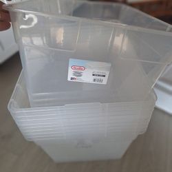 10 Sterilite Plastic Storage Containers 9 Lids