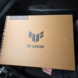 Asus Tuf Gaming laptop F16 model. Metallica Grey, air cooled in back.