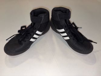 adidas Wrestling Shoes Kids Size 1.5 Black White