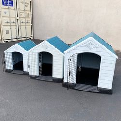 (NEW) Plastic Dog House with Lock Door (Medium $80, Large $115, X-Large $160) Pet Cage Kennel