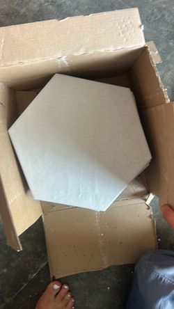 8 white hexagon tiles