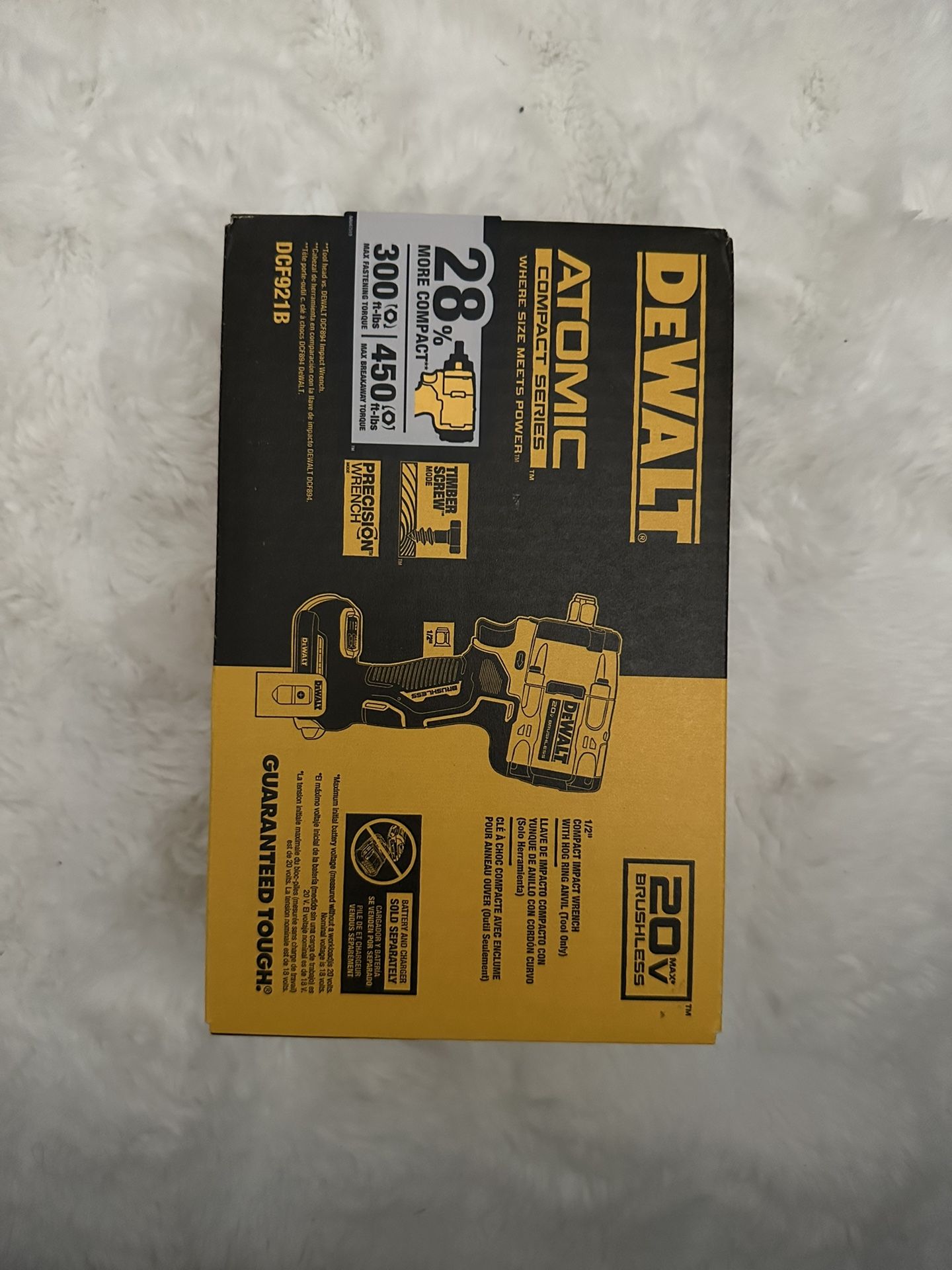 DEWALT ATOMIC 20V MAX* 1/2 in. Cordless Impact Wrench with Hog Ring Anvil (Tool Only) (DCF921B)