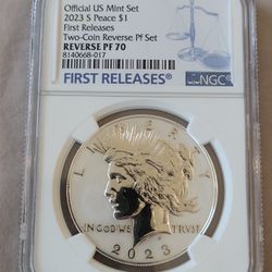 2023 Silver Peace Dollar Reverse Proof 70 From The Two Coin Set